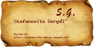 Stefanovits Gergő névjegykártya